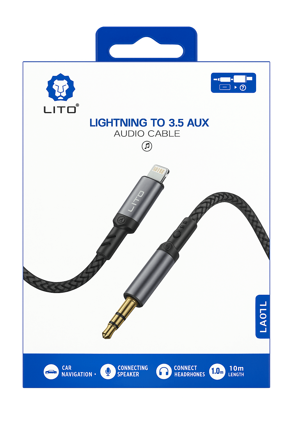 Lito Lightning to 3.5mm AUX Audio Cable #LA01L – view 2