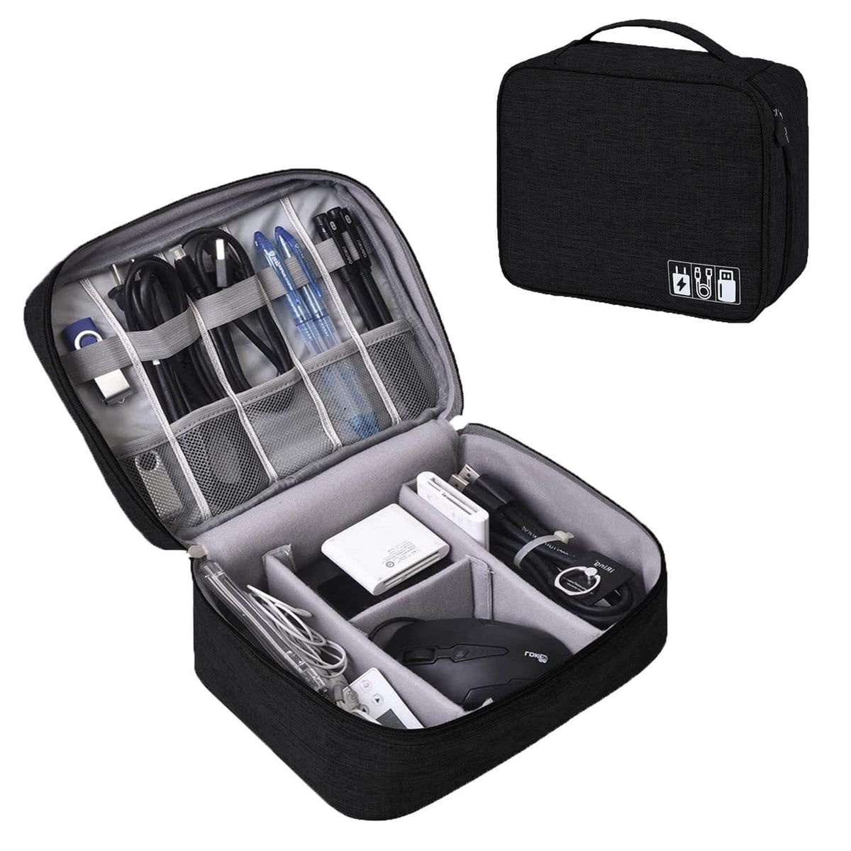 Electronics Organizer Travel Bag with Dividers