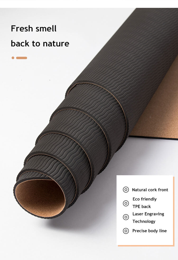 Natural Cork Yoga Mat with TPE Base