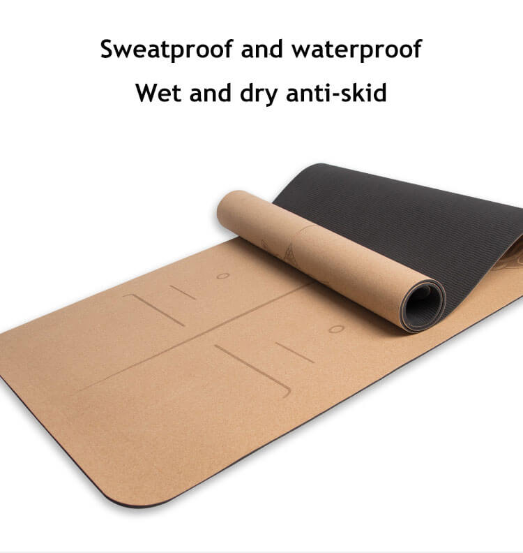 Natural Cork Yoga Mat with TPE Base
