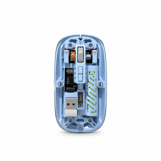 Rechargeable Transparent Wireless Mouse – Blue