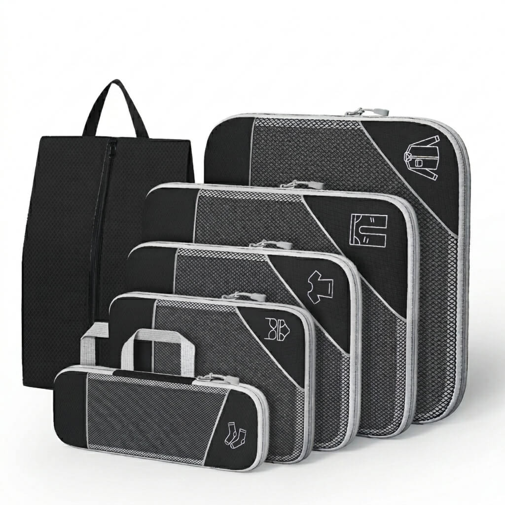 6 Piece Deluxe Travel Organizers Set