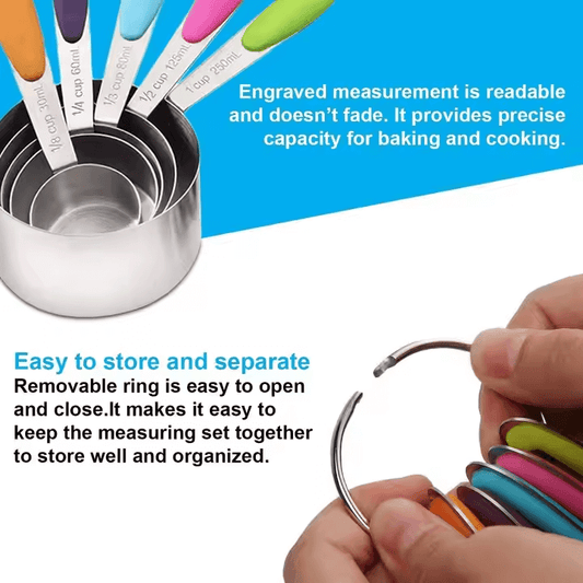 Stainless Steel Measuring Cups & Spoons Set