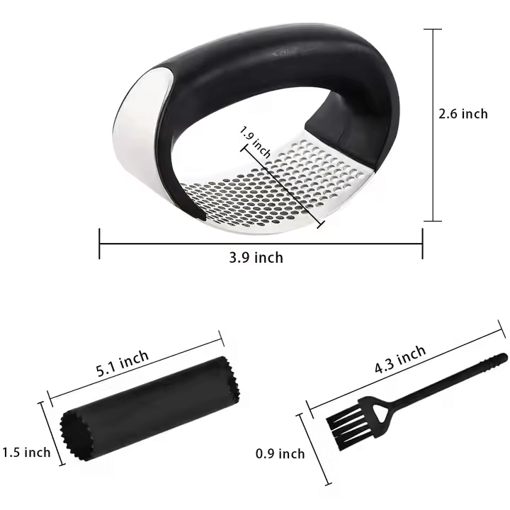 Ergonomic Stainless Steel Garlic Press Set – view 2