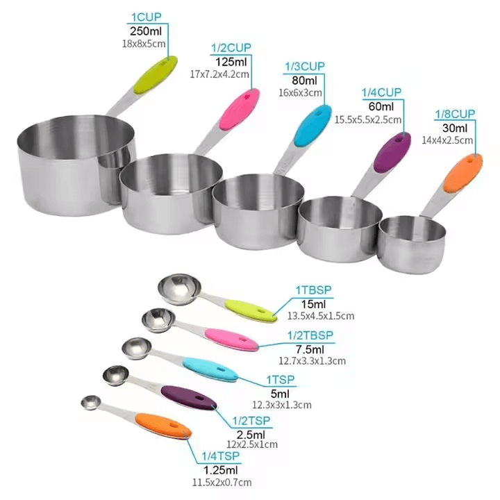 Stainless Steel Measuring Cups & Spoons Set – view 3