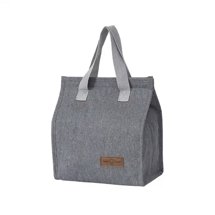 Reusable Insulated Lunch Tote Bag – Grey