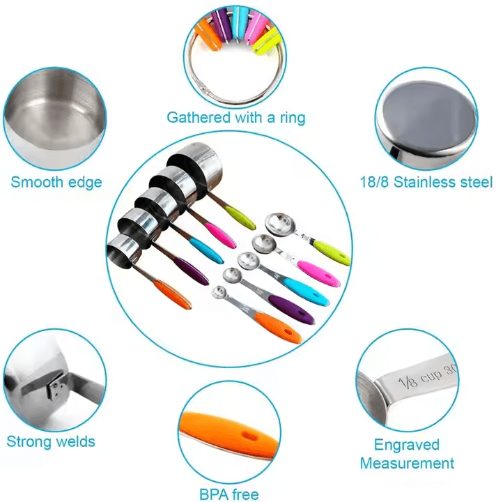 Stainless Steel Measuring Cups & Spoons Set – view 6
