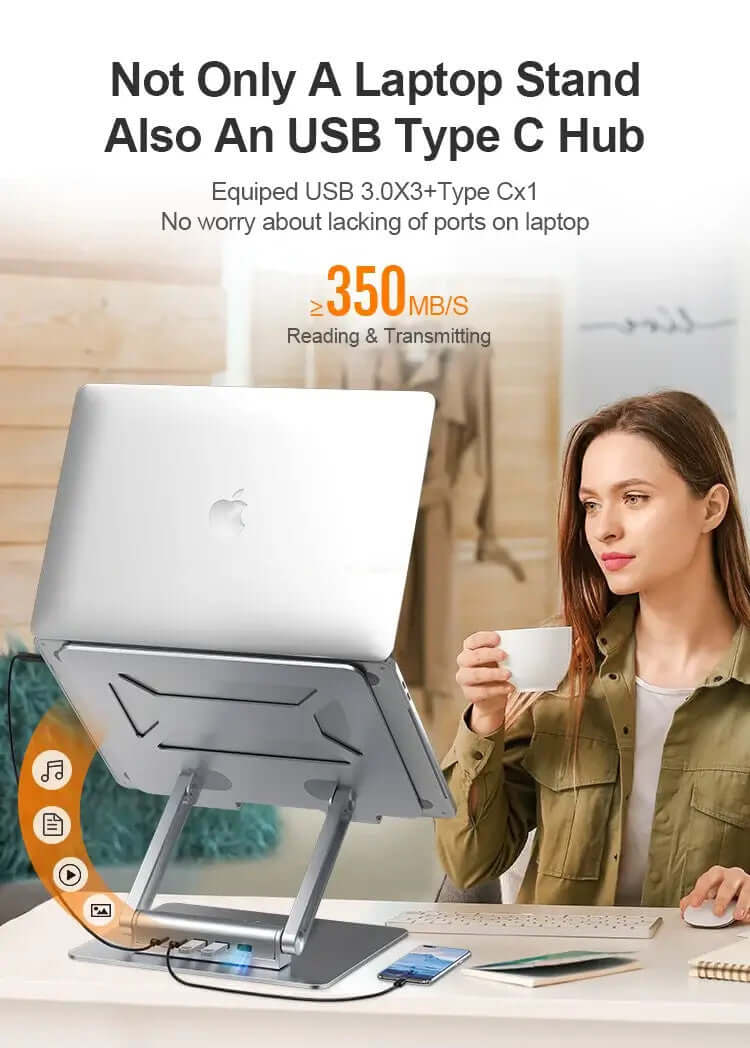 Adjustable Laptop Hub Docking Station Stand #E13SU – view 7
