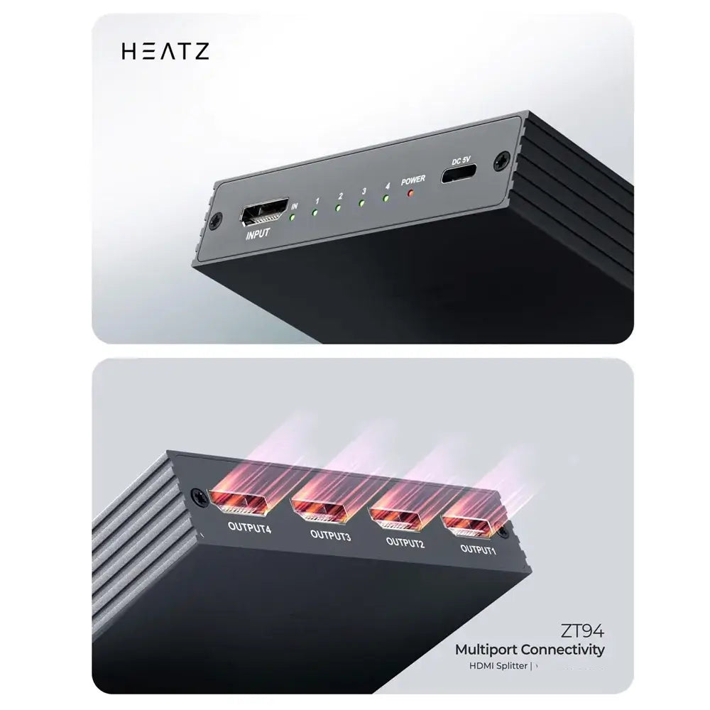 HEATZ 4K Ultra HD 4-Port HDMI Splitter #ZT94 – view 3