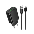 Hoco 18W QC3.0 Fast Charger with USB-C Cable #CS92A
