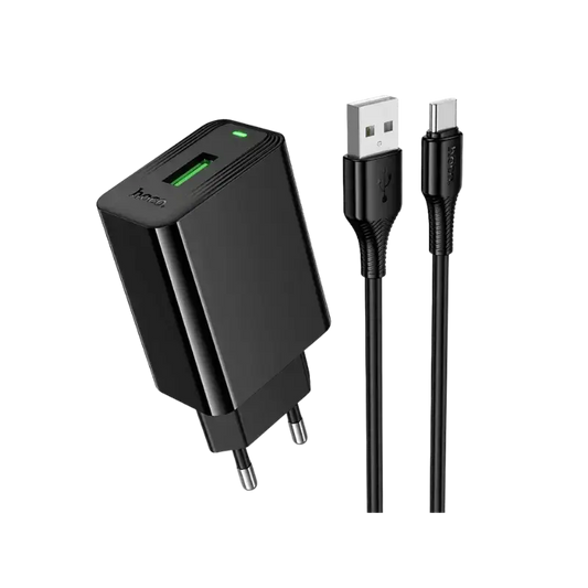 Hoco 18W QC3.0 Fast Charger with USB-C Cable #CS92A