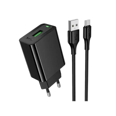 Hoco 18W QC3.0 Fast Charger with USB-C Cable #CS92A