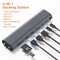 Multifunctional Laptop Stand with 6-in-1 Docking Station #C19U