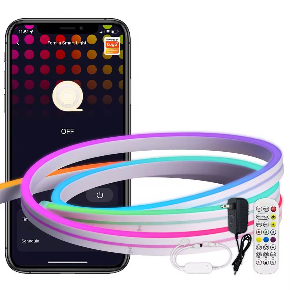Smart LED Neon Light Strip with Wi-Fi & Bluetooth IR Remote – 10 Meters