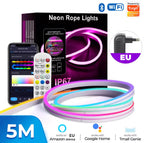 Smart LED Neon Light Strip with Wi-Fi & Bluetooth IR Remote – 5 Meters
