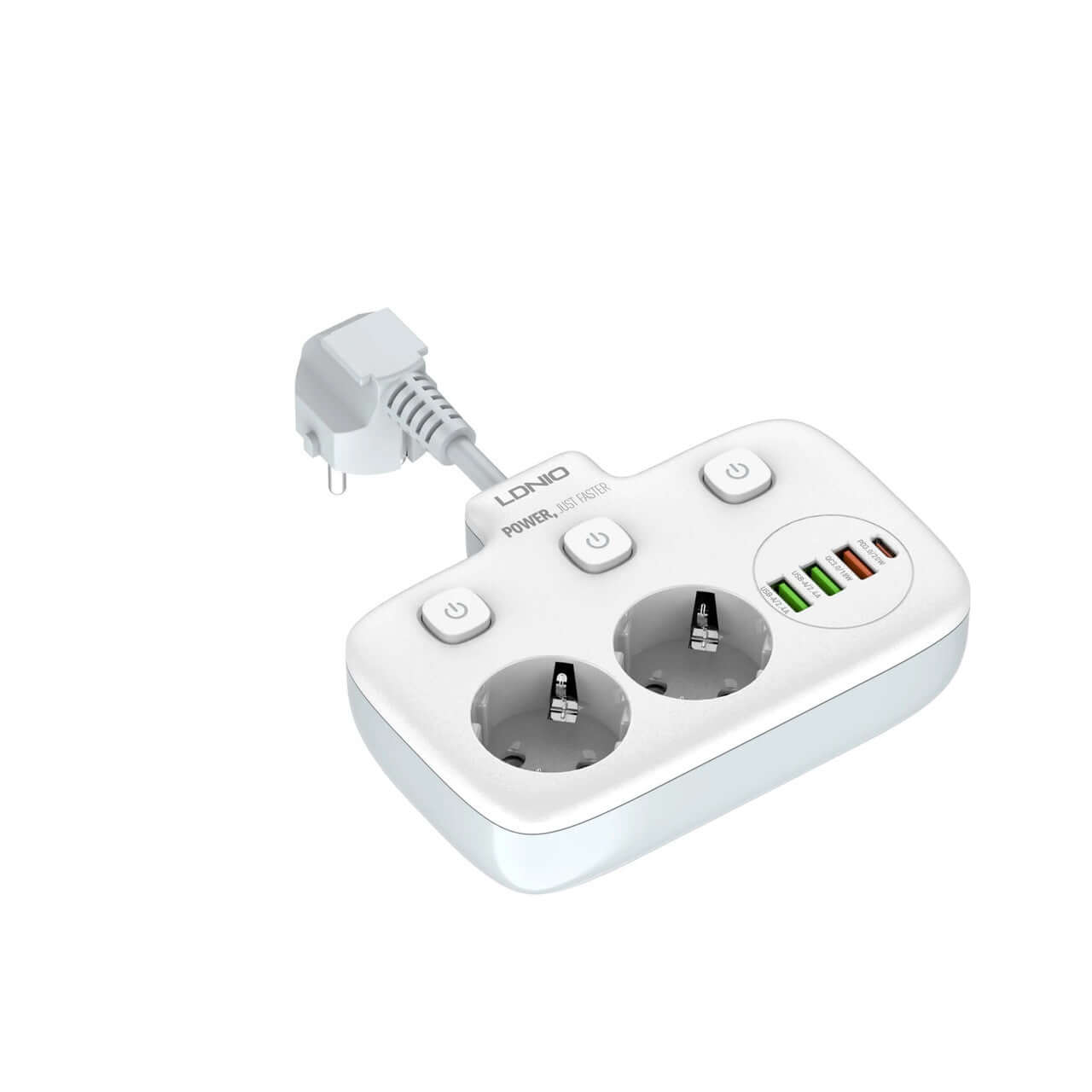 LDNIO 2 Outlets Portable Electrical Extension Socket #SE2435 - Buyrouth