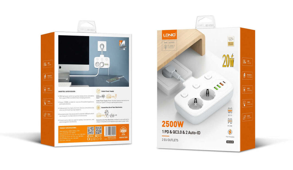 LDNIO 2 Outlets Portable Electrical Extension Socket #SE2435 – view 8