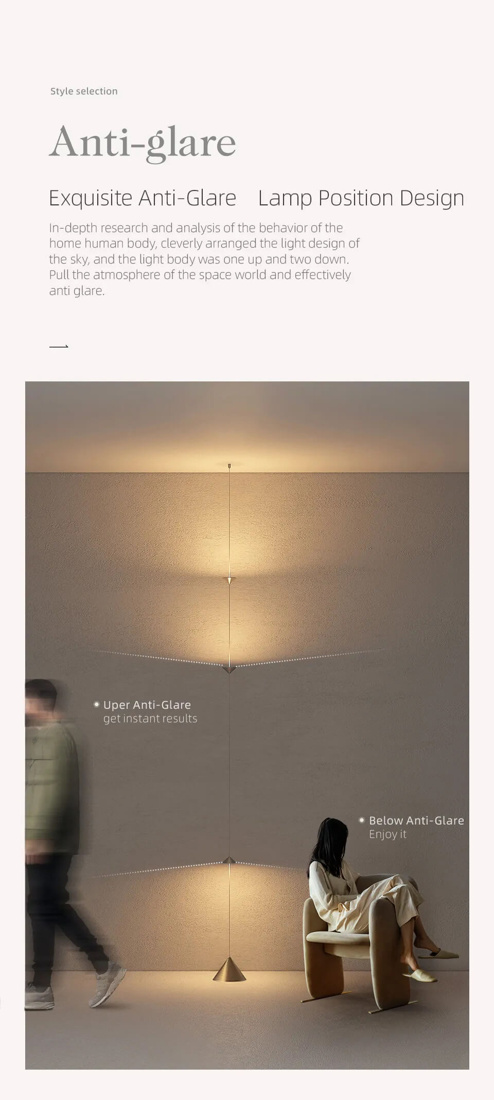 Aisilan Hourglass Floating Ceiling to Floor Lamp #LD014C – view 15