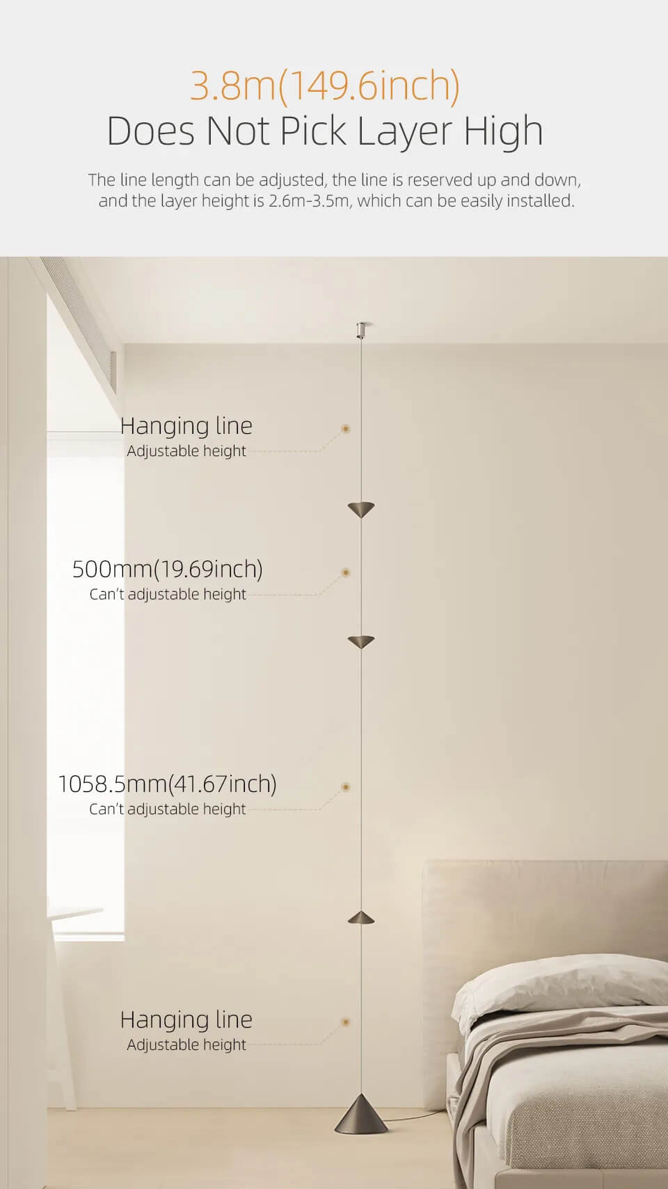 Aisilan Hourglass Floating Ceiling to Floor Lamp #LD014C – view 16