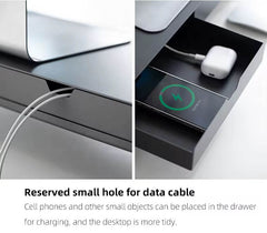 Steel Monitor Stand with Dual Storage Drawers