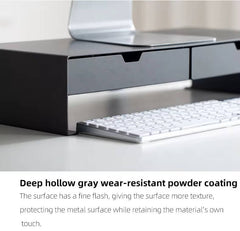 Steel Monitor Stand with Dual Storage Drawers