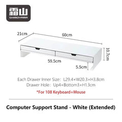 Steel Monitor Stand with Dual Storage Drawers