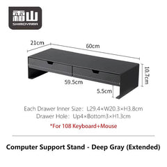 Steel Monitor Stand with Dual Storage Drawers