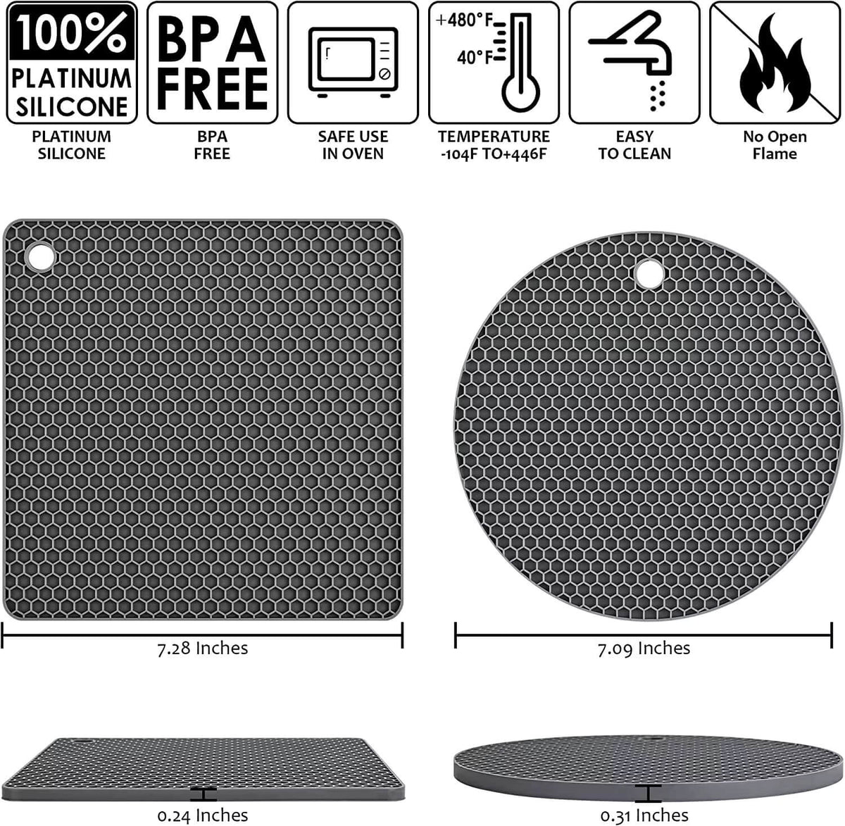 Heat Resistant Silicone Trivets – view 2