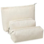 Corduroy Cosmetic Pouch Makeup Bag Set of 3 – Butter Yellow