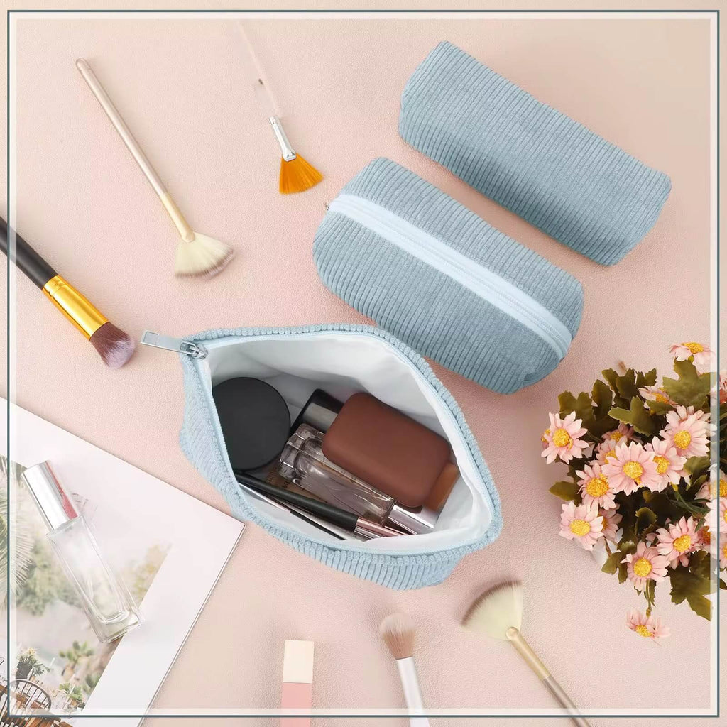 Corduroy Cosmetic Pouch Makeup Bag Set of 3 – view 7