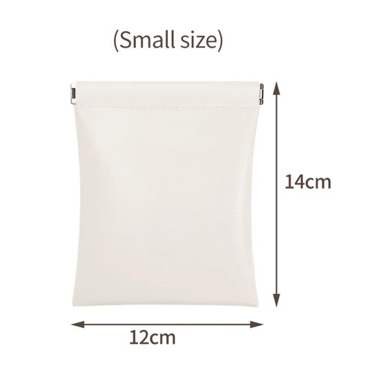 BUBM Multipurpose PU Leather Pouch – White / 12*14cm