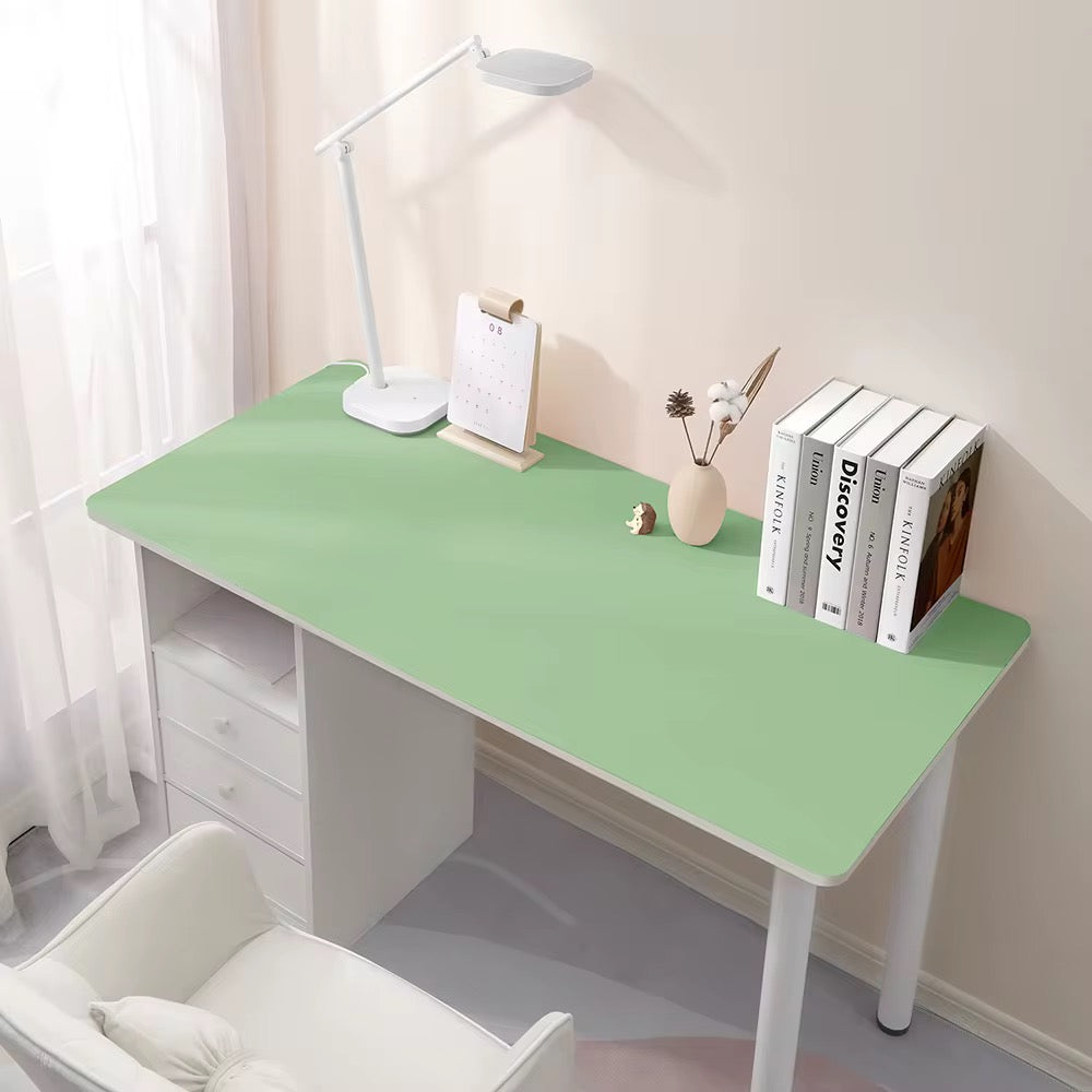BUBM Double Sided PU Leather Desk Mat – Light Green / Light Blue