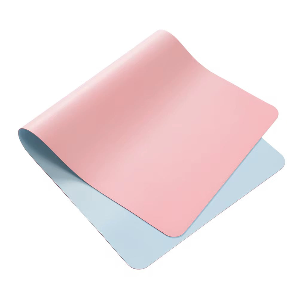 BUBM Double Sided PU Leather Desk Mat – Pink / Blue