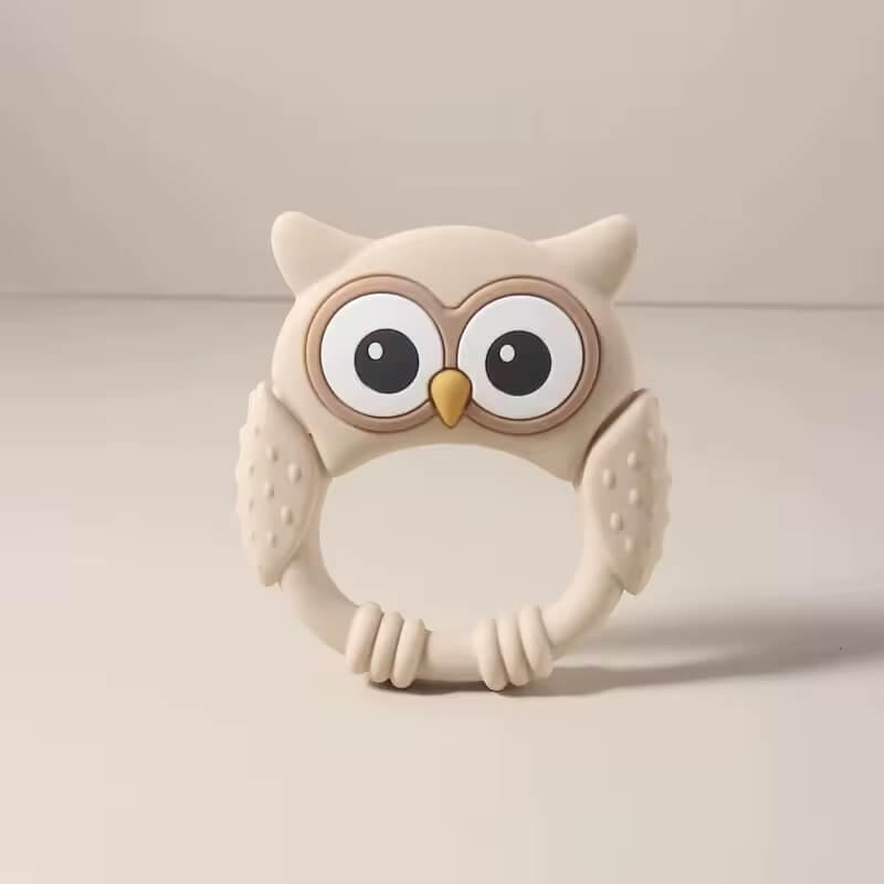 Food Grade Silicone Owl Baby Teether – White