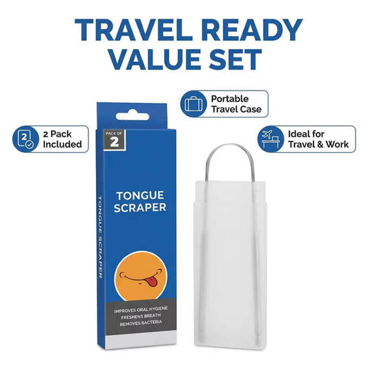 304 Stainless Steel Tongue Scraper with Travel Case