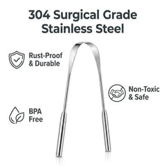 304 Stainless Steel Tongue Scraper with Travel Case
