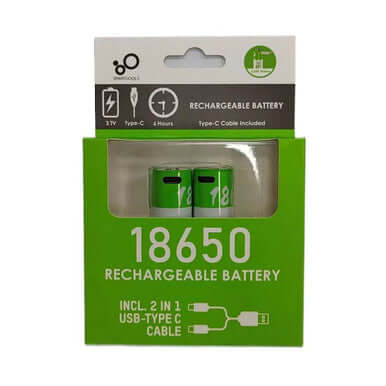 USB C Rechargeable 18650 Batteries (Pack of 2)