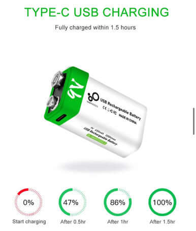 USB C Rechargeable 9V Battery (Pack of 1) – view 7