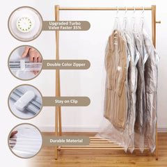 TAILI Hanging Vacuum Storage Bags for Clothes (Pack of 4)