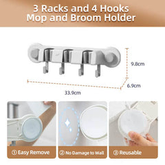 TAILI Wall-Mounted Mop & Broom Holder #AW365