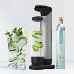 Sodaology Sparkling Water & Soda Maker with Two Bottles + CO₂ Cylinder