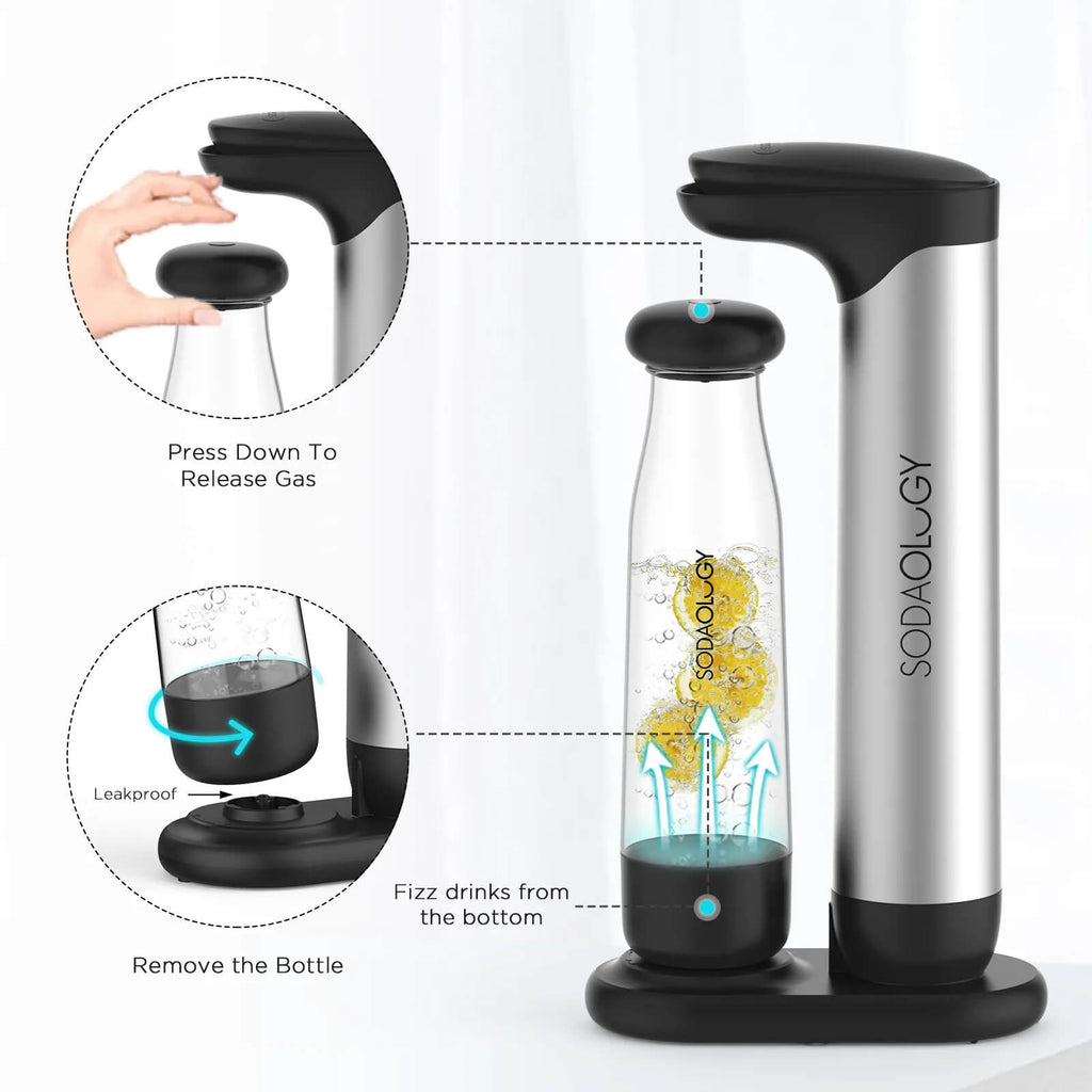 Sodaology Sparkling Water & Soda Maker with Two Bottles + CO₂ Cylinder – view 6