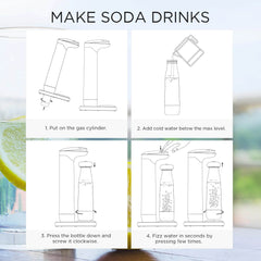 Sodaology Sparkling Water & Soda Maker with Two Bottles + CO₂ Cylinder
