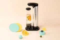 Sodaology Sparkling Water & Soda Maker with Two Bottles + CO₂ Cylinder