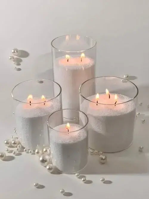 Pearled Sand Wax Candle Powder with Wicks