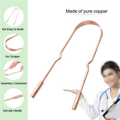 Pure Copper Flexible Tongue Scraper Cleaner