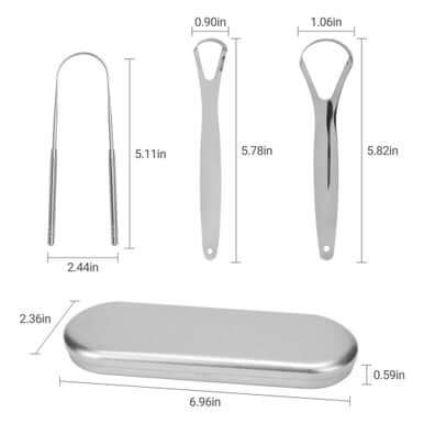 Stainless Steel Tongue Scraper Oral Cleaner Kit