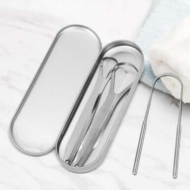 Stainless Steel Tongue Scraper Oral Cleaner Kit