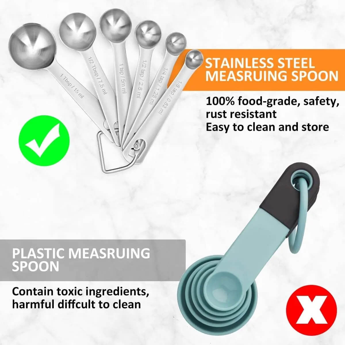 Stainless Steel Metal Measuring Spoons – view 3