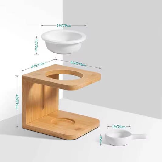 Essential Oil Wood Burner Diffuser with Ceramic Tea Light Holder – view 3